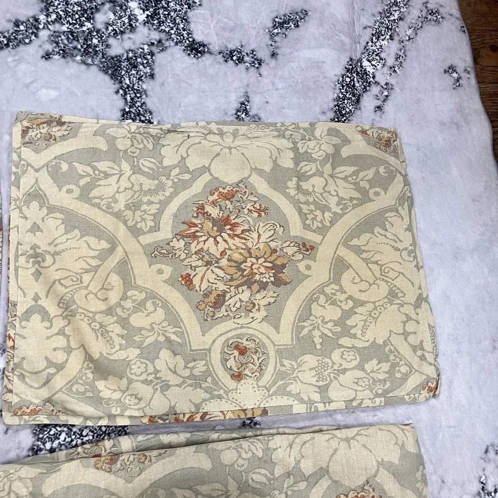 Pottery Barn Full Queen Duvet Cover Set Medallion Floral Cottage‎ Farmhouse
